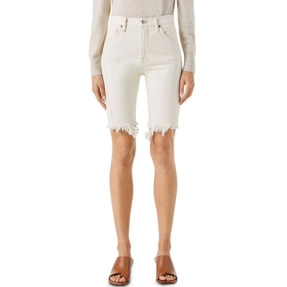 FRAME Le Vintage Bermuda Women 25 White Cutoff Denim Shorts Summer